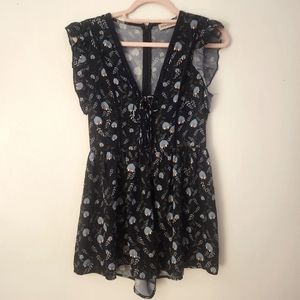 Romper with tie front detail